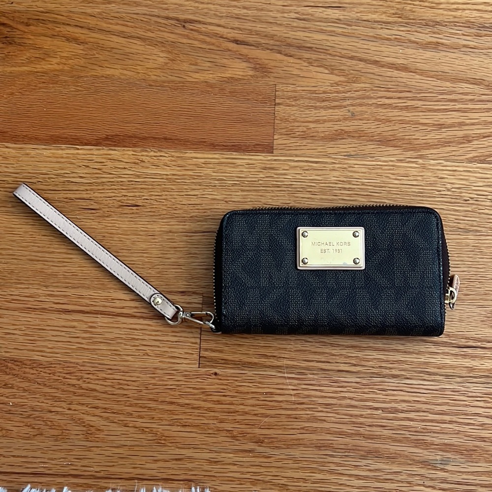 MK Brown wristlet